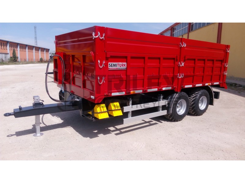 double axles agricultural rear tipping trailer