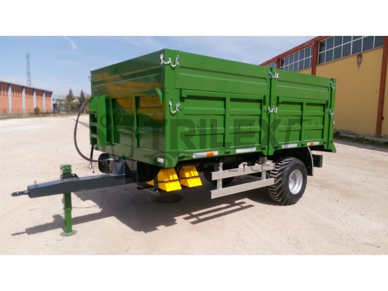 single axle agricultural rear tipping trailer