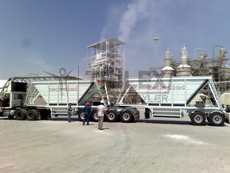 double bottom dump hopper grain trailer